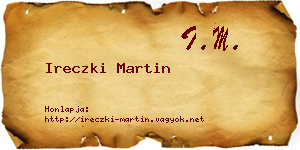 Ireczki Martin névjegykártya